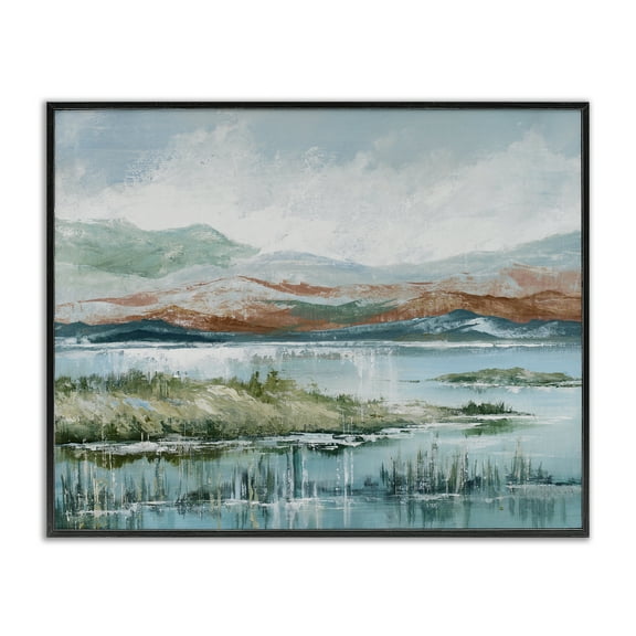 Stupell Industries Western Rustic Landscape Landscape Painting Black Framed Art Print Wall Art, 14 x 11