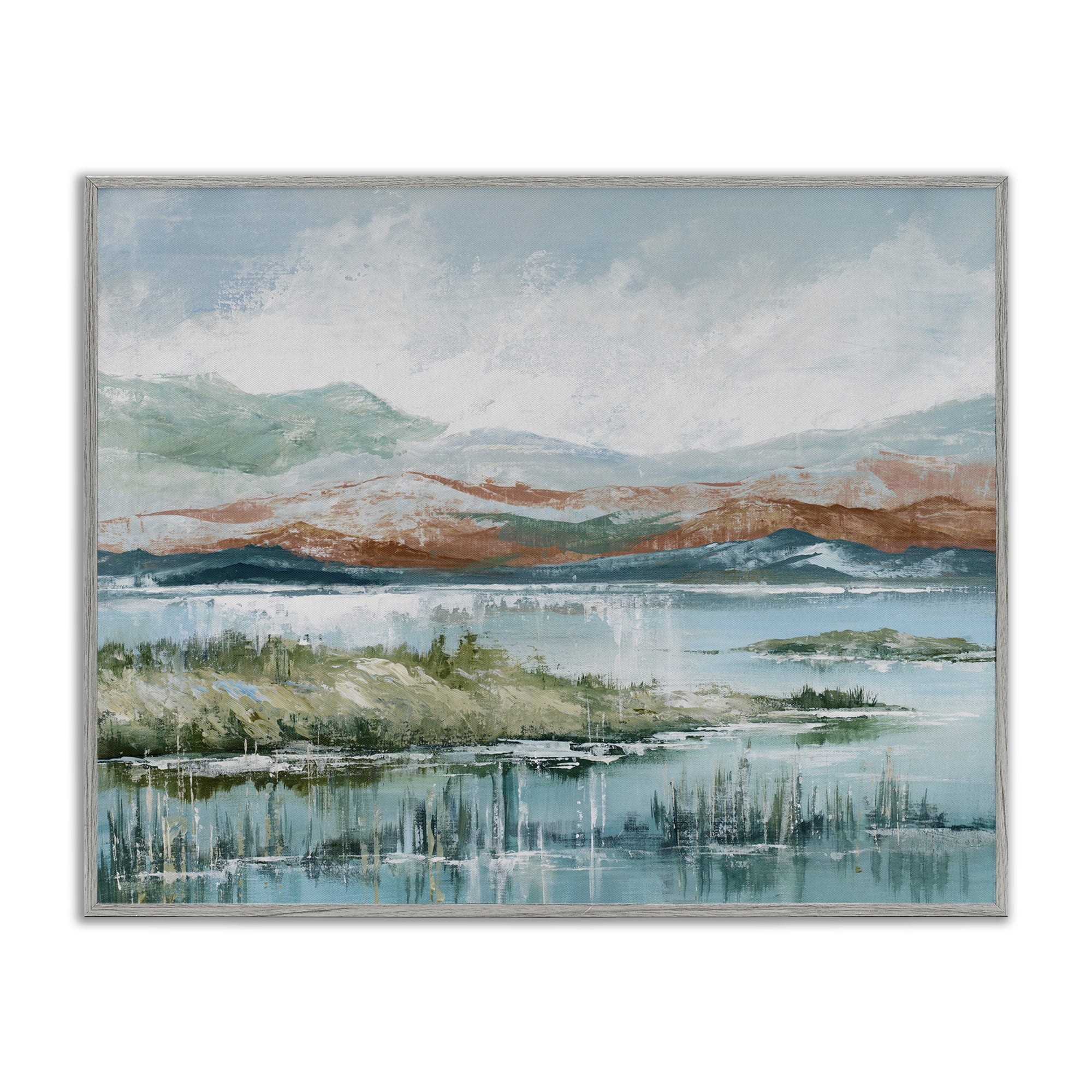Stupell Industries Western Rustic Landscape Landscape Painting Gray Framed Art Print Wall Art, 14 x 11