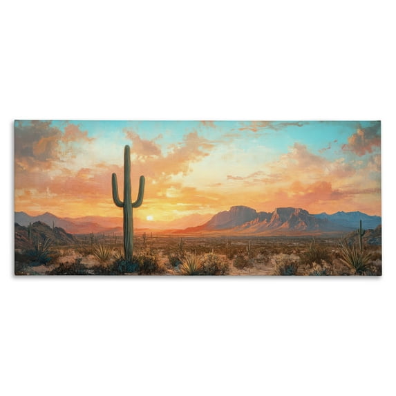 Stupell Industries Western Sunset Canyon Canvas Wall Art design by Petal Prints Design, 10 x 24