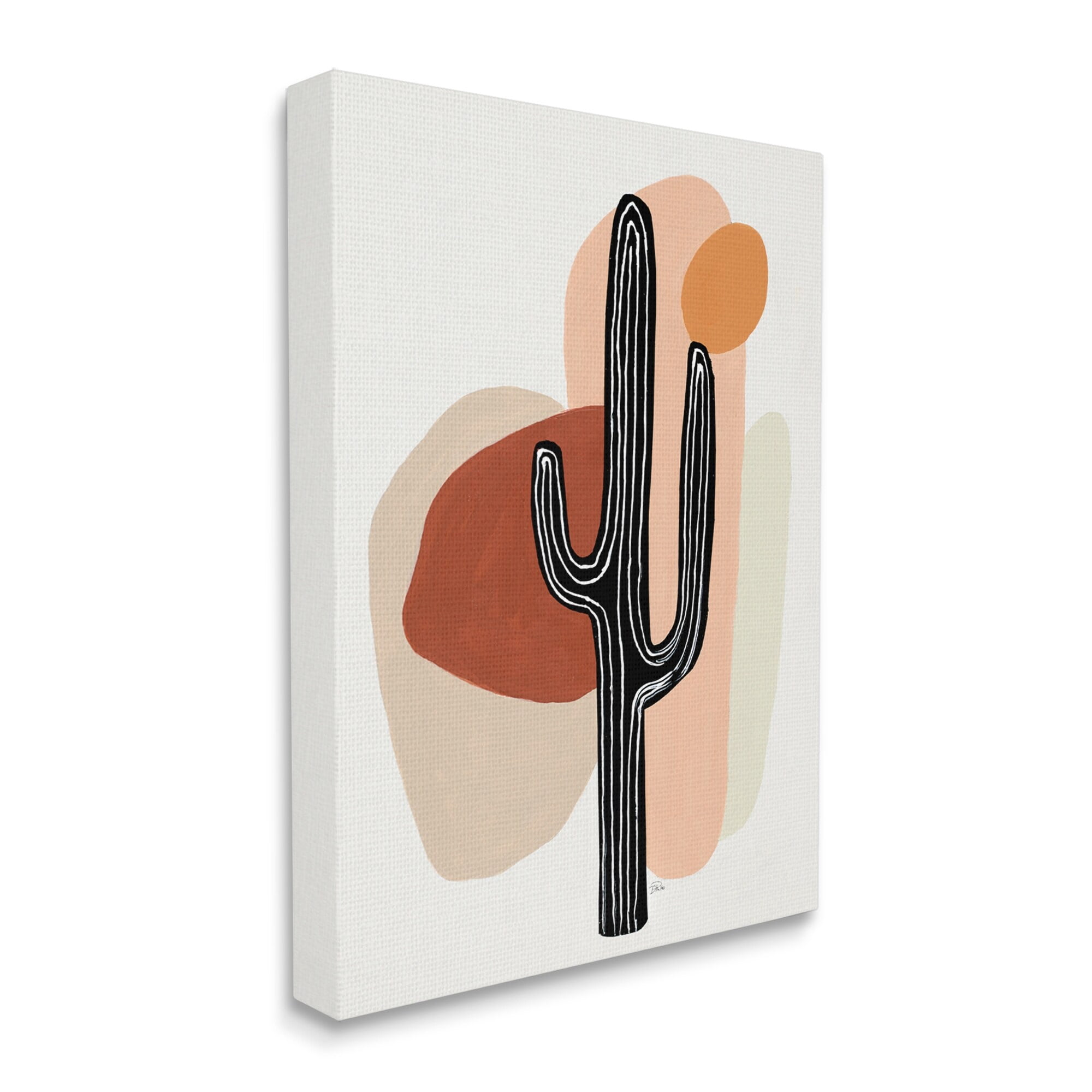 Stupell Industries Western Terracotta Abstract Desert Cactus Plant Abstract Painting Gallery Wrapped Canvas Art Print Wall Art, 24 x 30