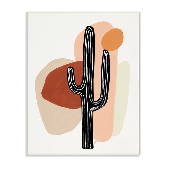 Stupell Industries Western Terracotta Abstract Desert Cactus Plant Abstract Painting Unframed Art Print Wall Art, 13 x 19