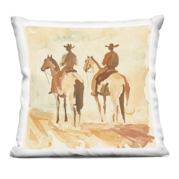 Stupell Industries Western Watercolor Cowboys Left Decorative Printed Throw Pillow, design by Petal Prints Design