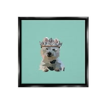 Stupell Industries Westie Terrier with Crown Animals & Insects Painting Black Floater Framed Canvas Art Print Wall Art, 18 x 18