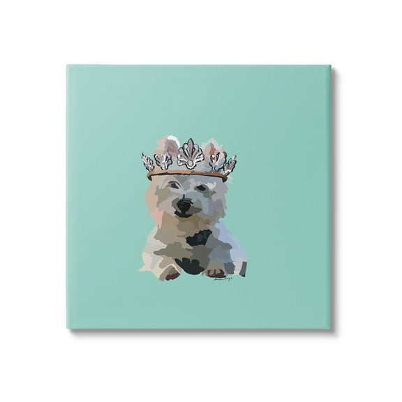 Stupell Industries Westie Terrier with Crown Animals & Insects Painting Gallery Wrapped Canvas Art Print Wall Art, 17 x 17