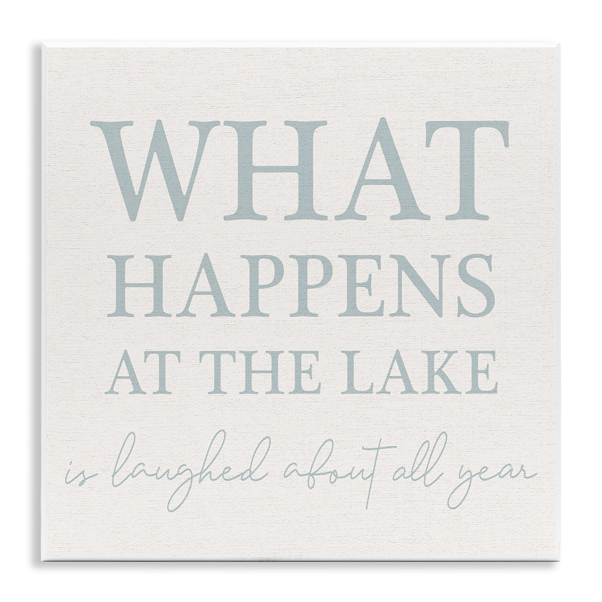 Stupell Industries What Happens At Lake Nautical & Beach Painting Unframed Art Print Wall Art, 12 x 12
