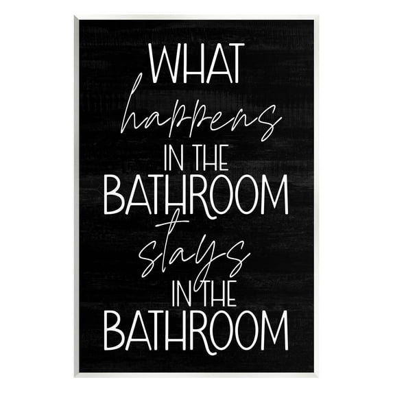 Stupell Industries What Happens In The Bathroom Graphic Art Unframed Art Print Wall Art, Design by Lil' Rue