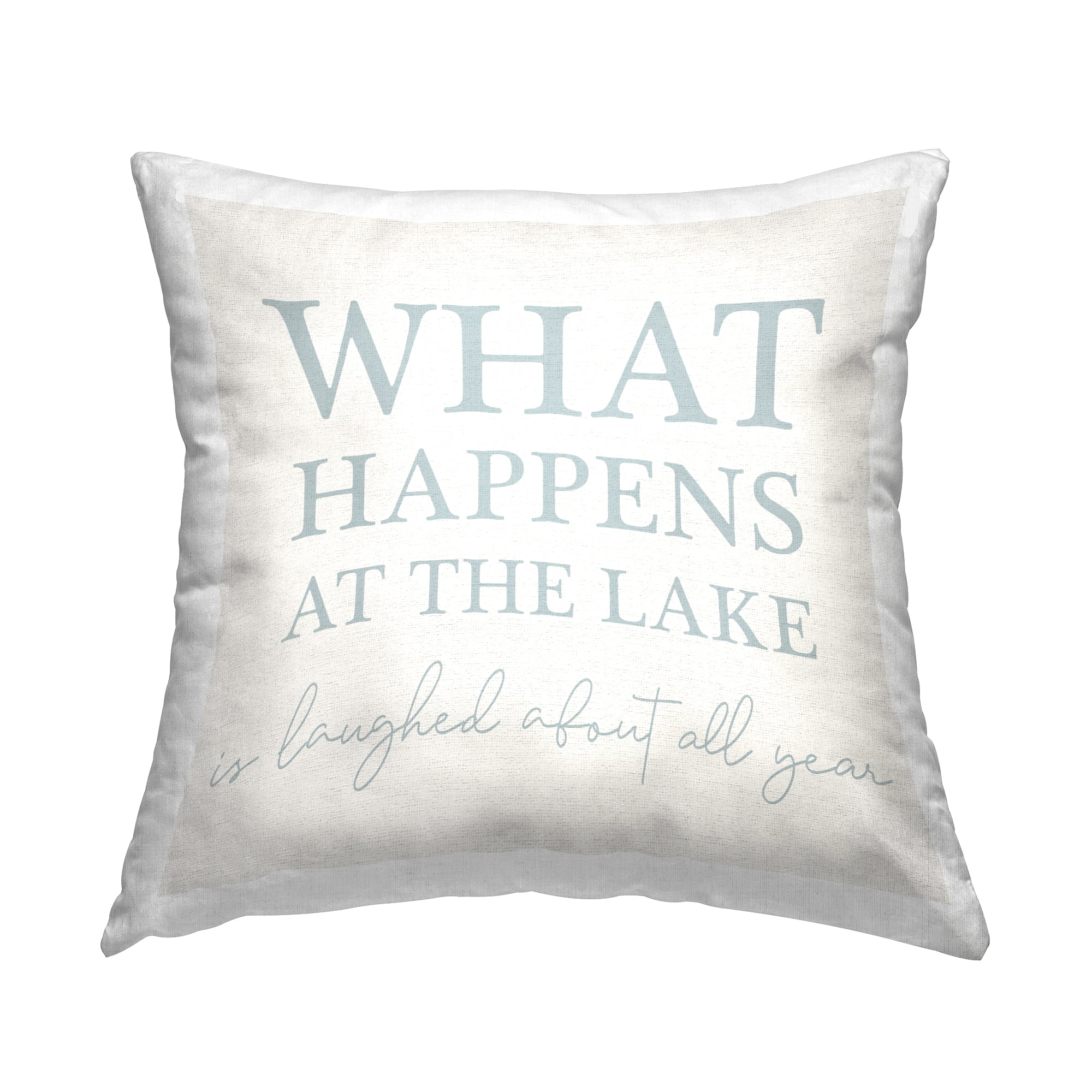 Stupell Industries What Happens at Lake Decorative Printed Throw Pillow, 18 x 18