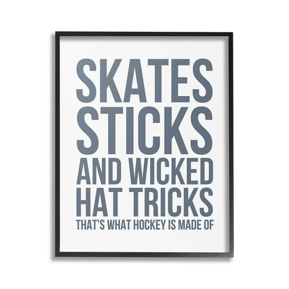 Stupell Industries What Hockey Is Made Of Sports Painting Black Framed Art Print Wall Art, 16 x 20