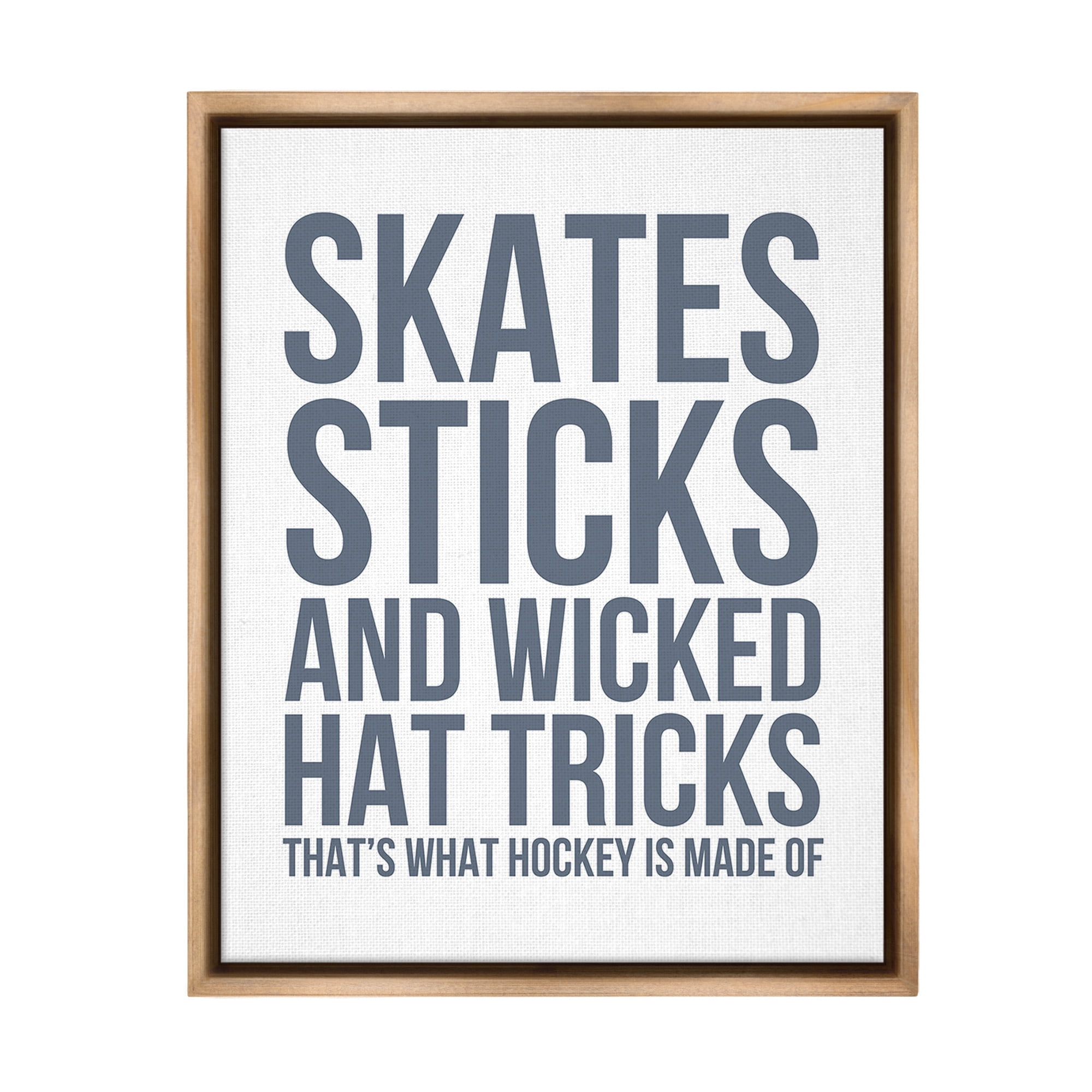 Stupell Industries What Hockey Is Made Of Sports Painting Brown Floater Framed Canvas Art Print Wall Art, 17 x 21