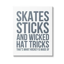 Stupell Industries What Hockey Is Made Of Sports Painting Gallery Wrapped Canvas Art Print Wall Art, 16 x 20