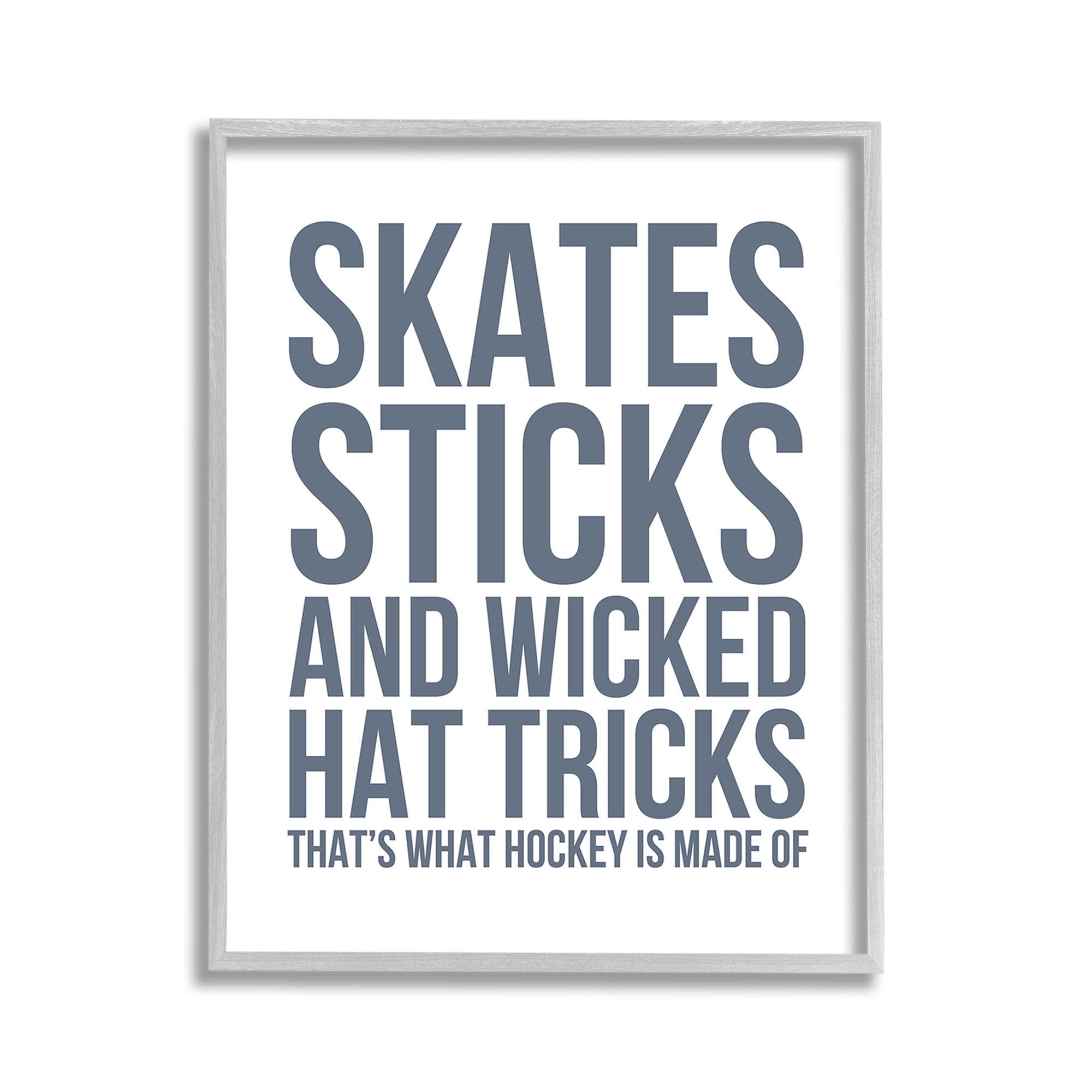 Stupell Industries What Hockey Is Made Of Sports Painting Gray Framed Art Print Wall Art, 11 x 14
