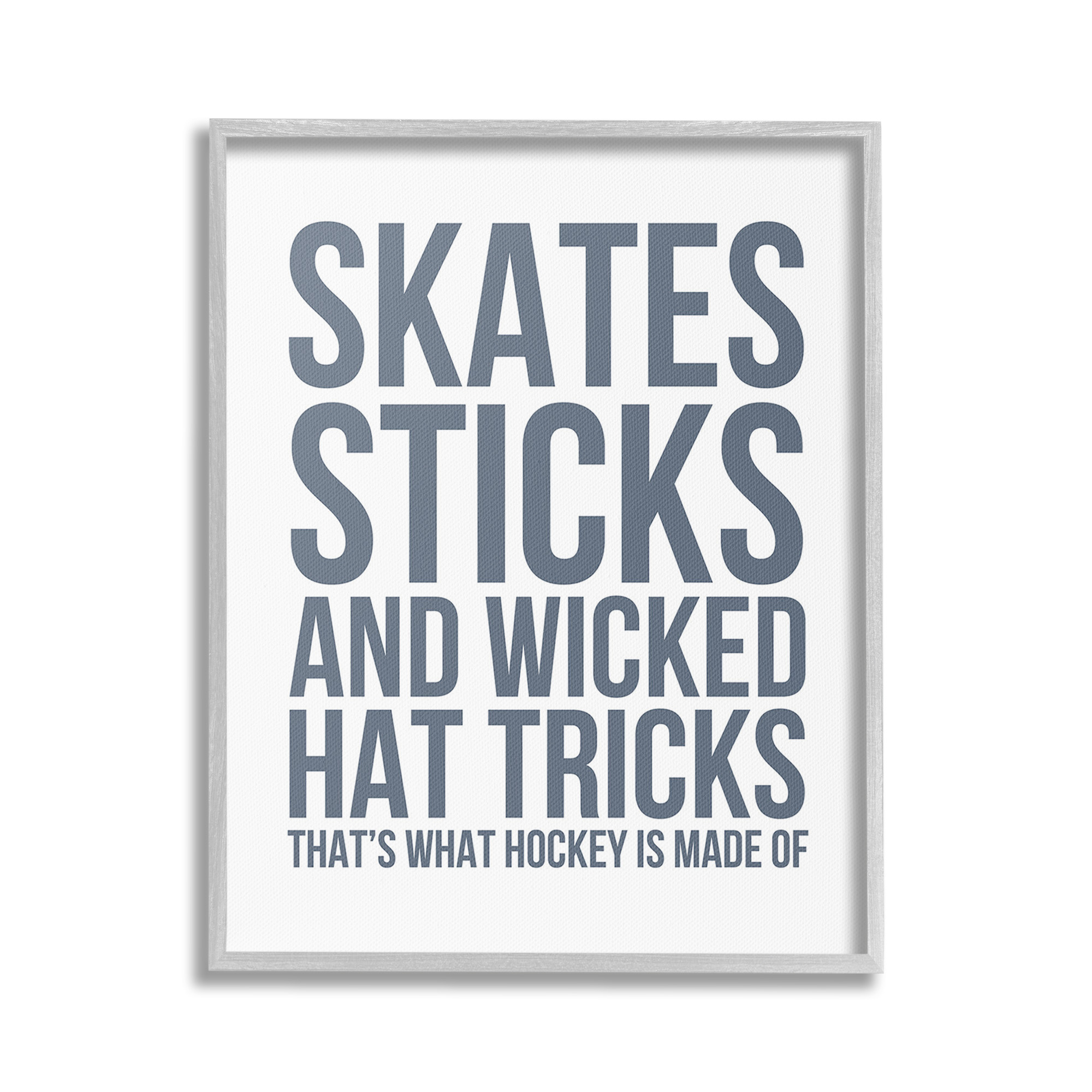 Stupell Industries What Hockey Is Made Of Sports Painting Gray Framed Art Print Wall Art, 24 x 30