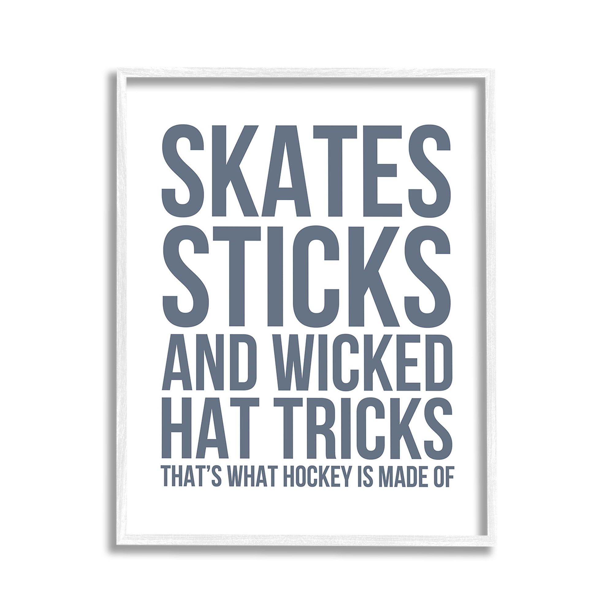 Stupell Industries What Hockey Is Made Of Sports Painting White Framed Art Print Wall Art, 11 x 14