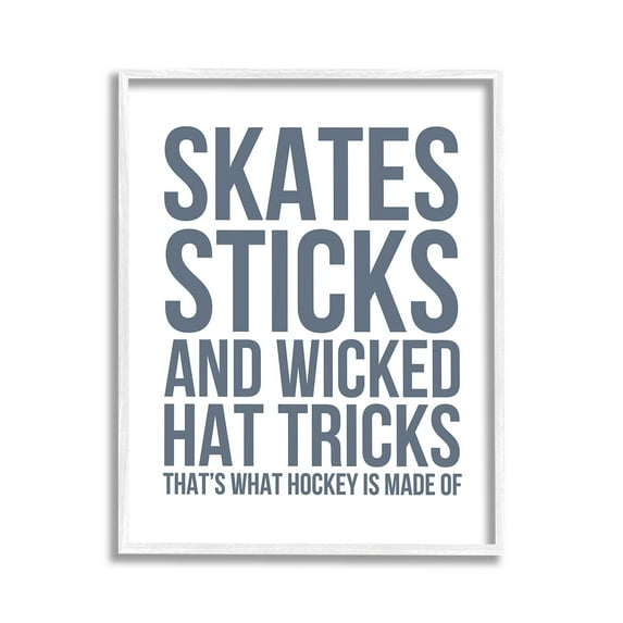 Stupell Industries What Hockey Is Made Of Sports Painting White Framed Art Print Wall Art, 11 x 14