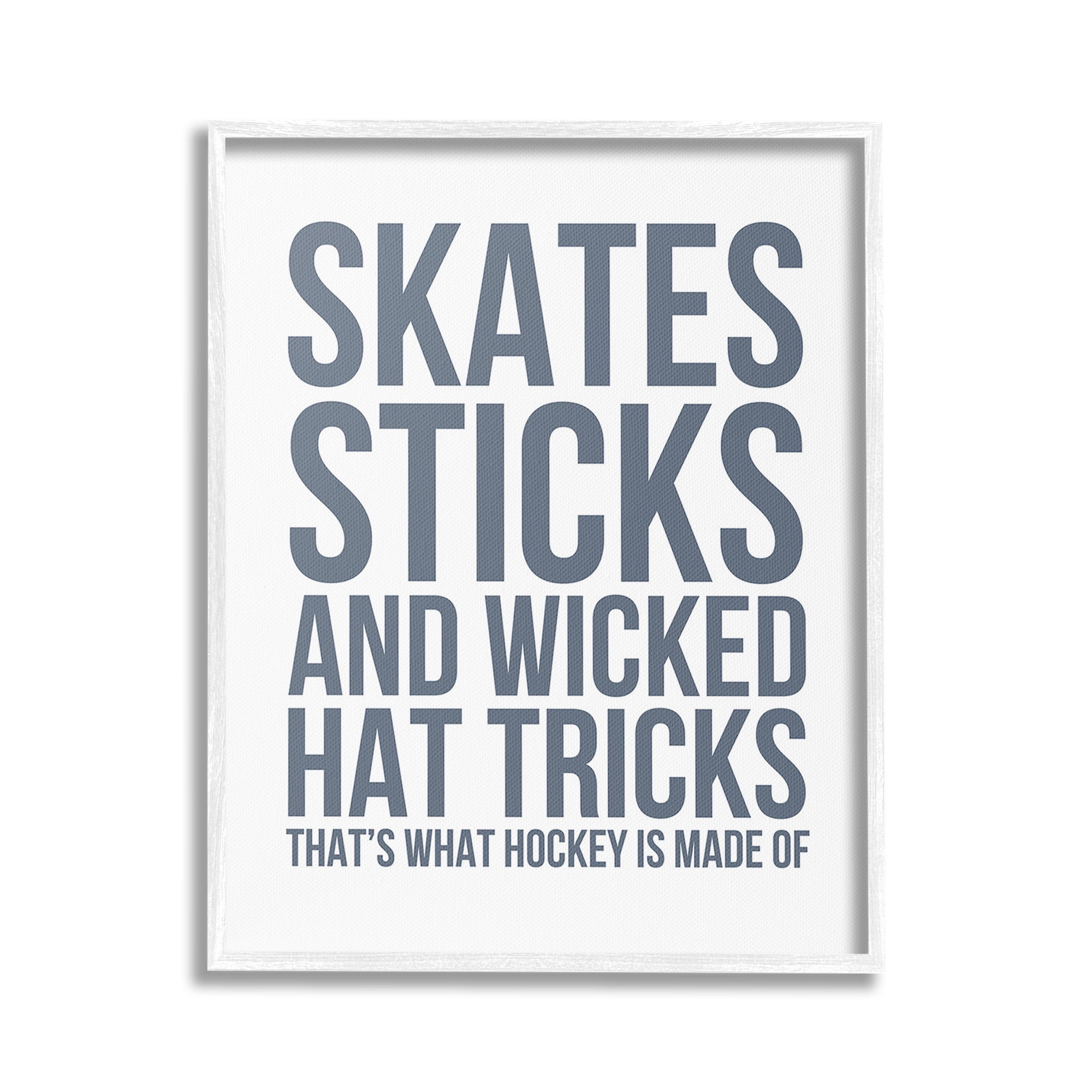 Stupell Industries What Hockey Is Made Of Sports Painting White Framed Art Print Wall Art, 16 x 20