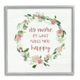 thumbnail image 1 of Stupell Industries What Makes You Happy Motivational Phrase Pink Flowers, 12 x 12, Design by Carol Robinson, 1 of 5