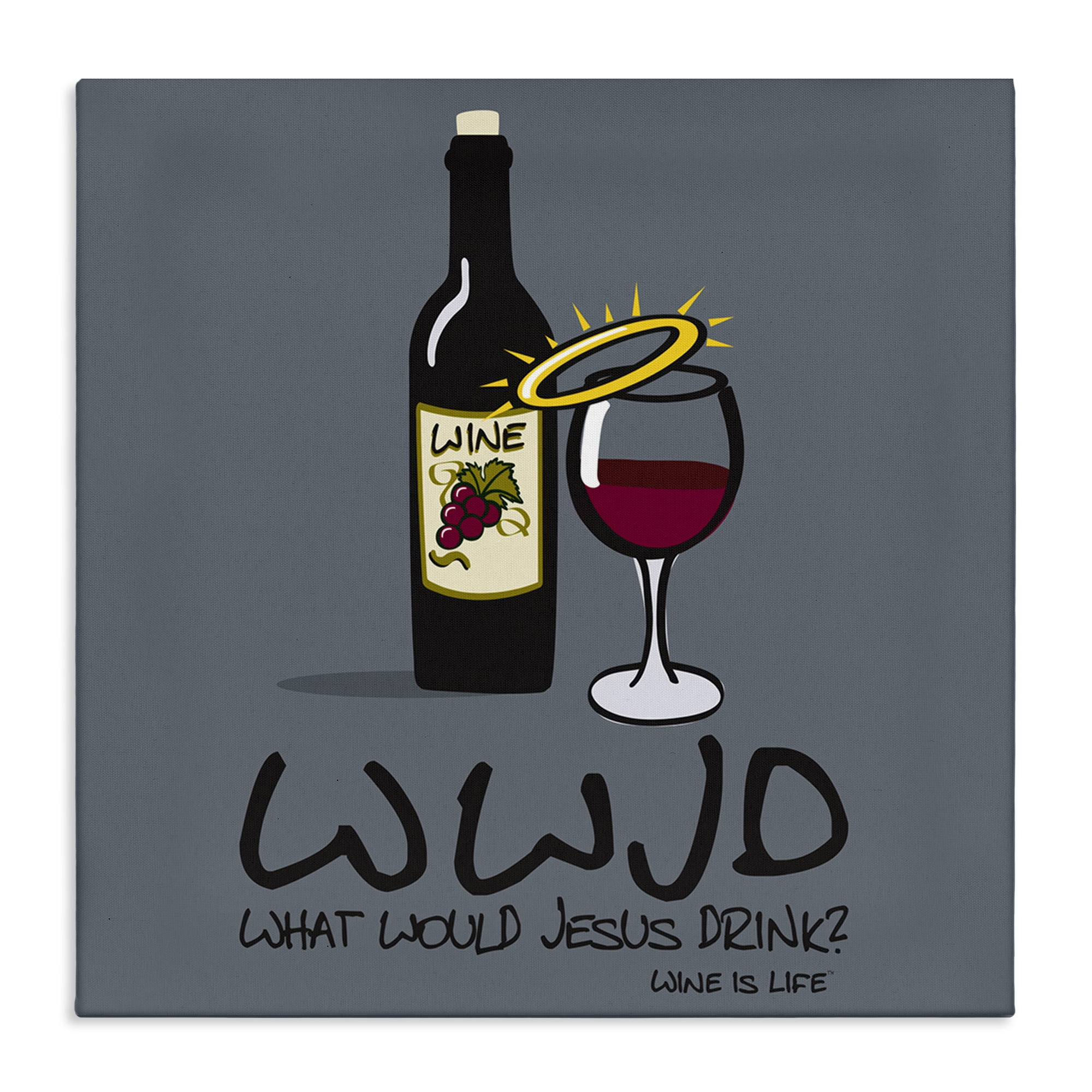 Stupell Industries What Would Jesus Drink Food & Beverage Painting Wrapped Canvas Art Print Wall Art, 30 x 30