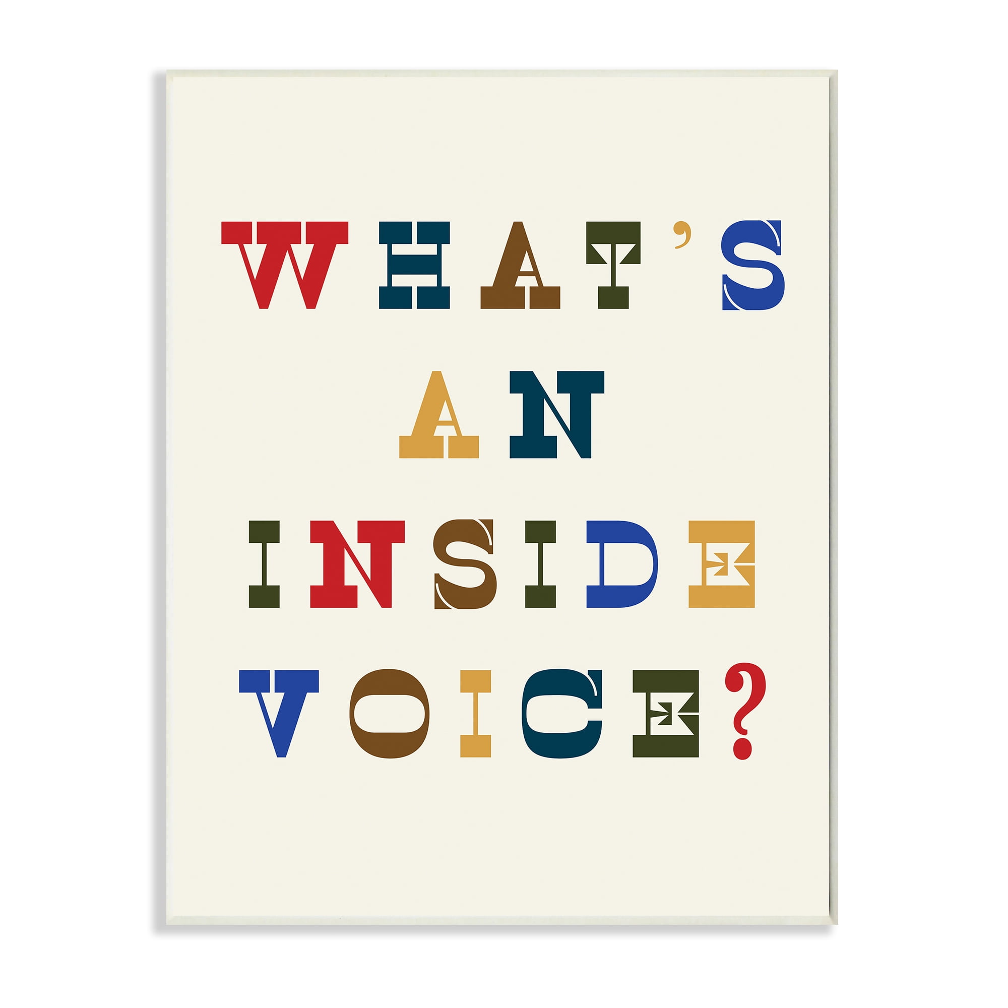 Stupell Industries What's An Inside Voice Phrase Western Typography Typography Painting Unframed Art Print Wall Art, 10 x 15