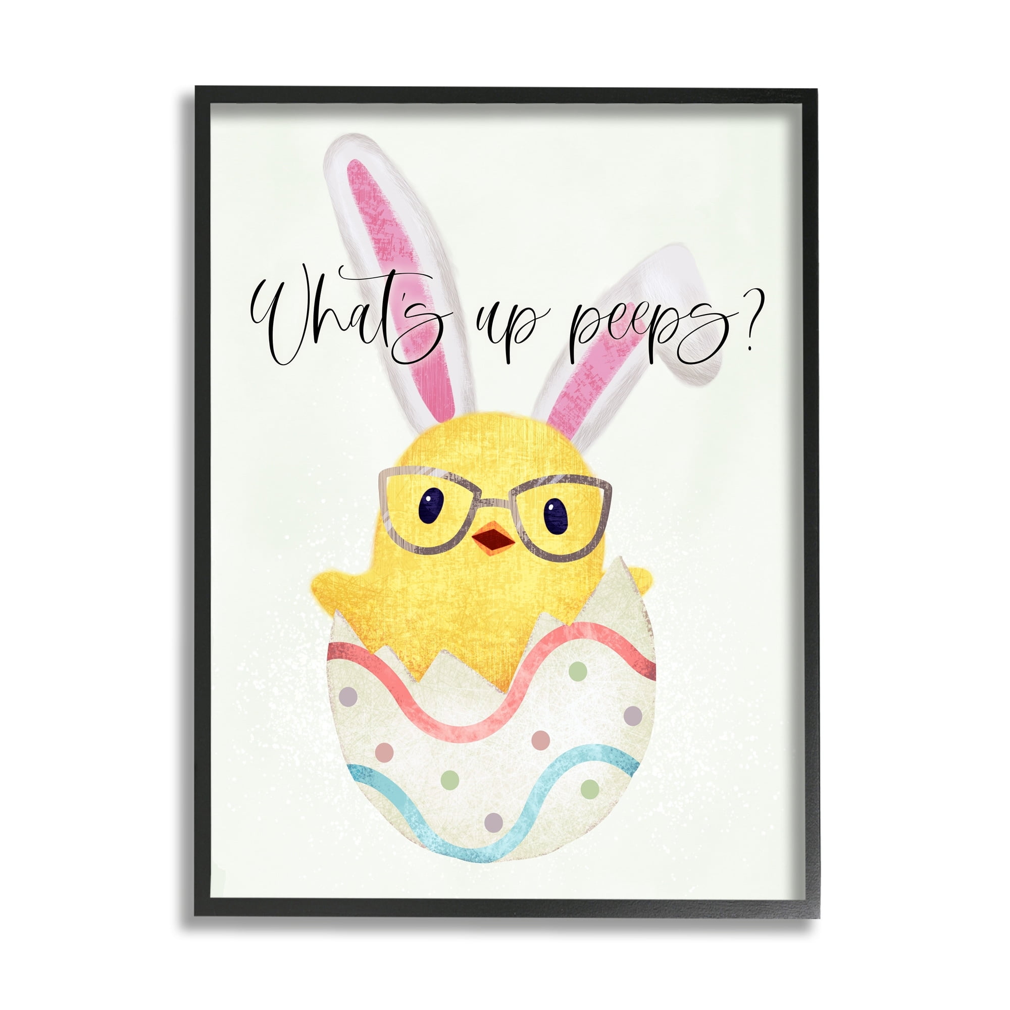 Stupell Industries What's Up Peeps Funny Easter Phrase Hatched Chick, 16 x 20,Design by Ziwei Li