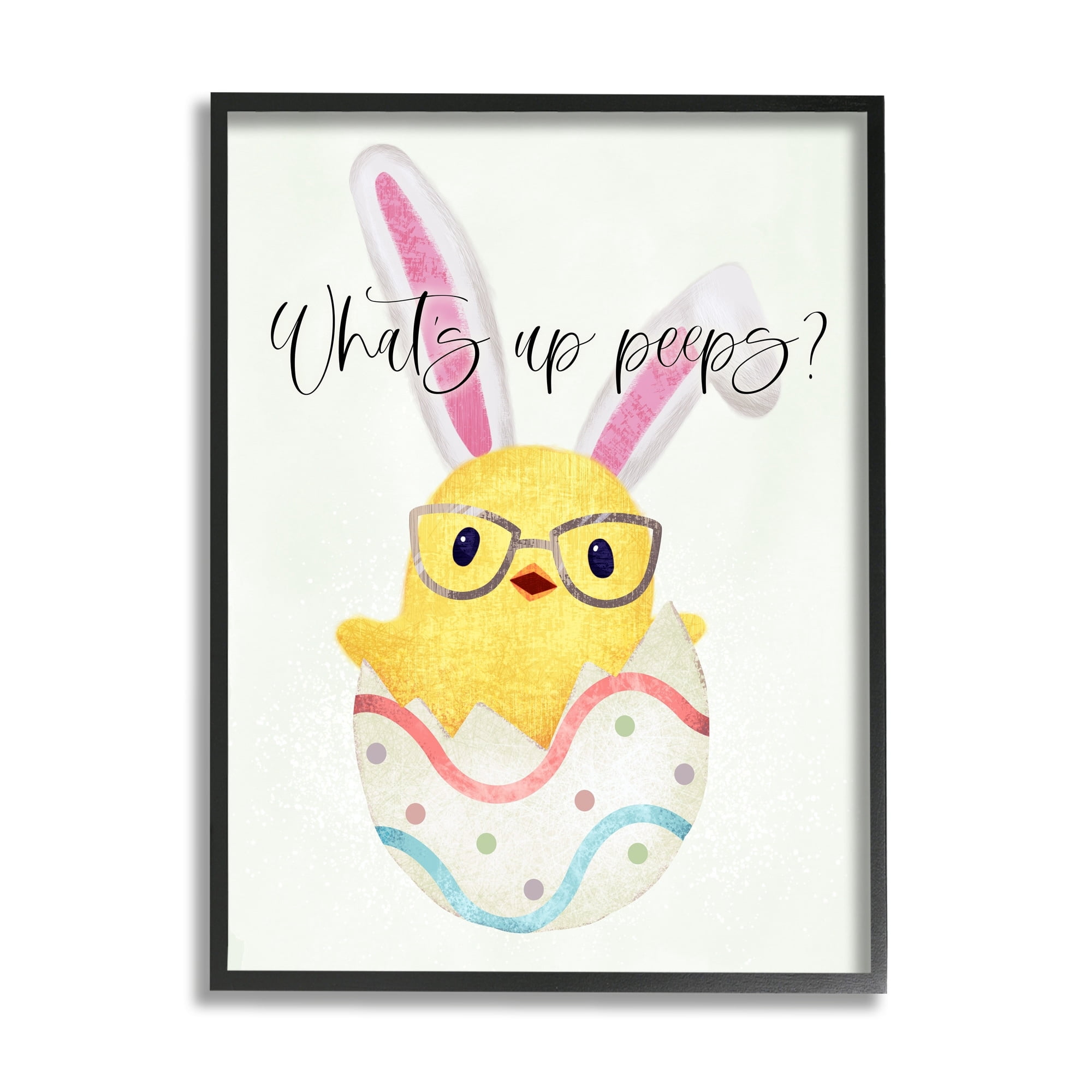Stupell Industries What's Up Peeps Funny Easter Phrase Hatched Chick, 24 x 30,Design by Ziwei Li