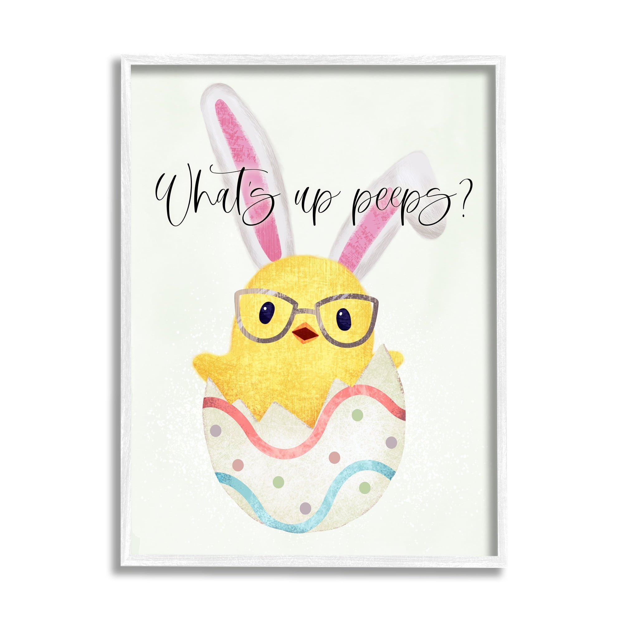 Stupell Industries What's Up Peeps Funny Easter Phrase Hatched Chick, 24 x 30,Design by Ziwei Li