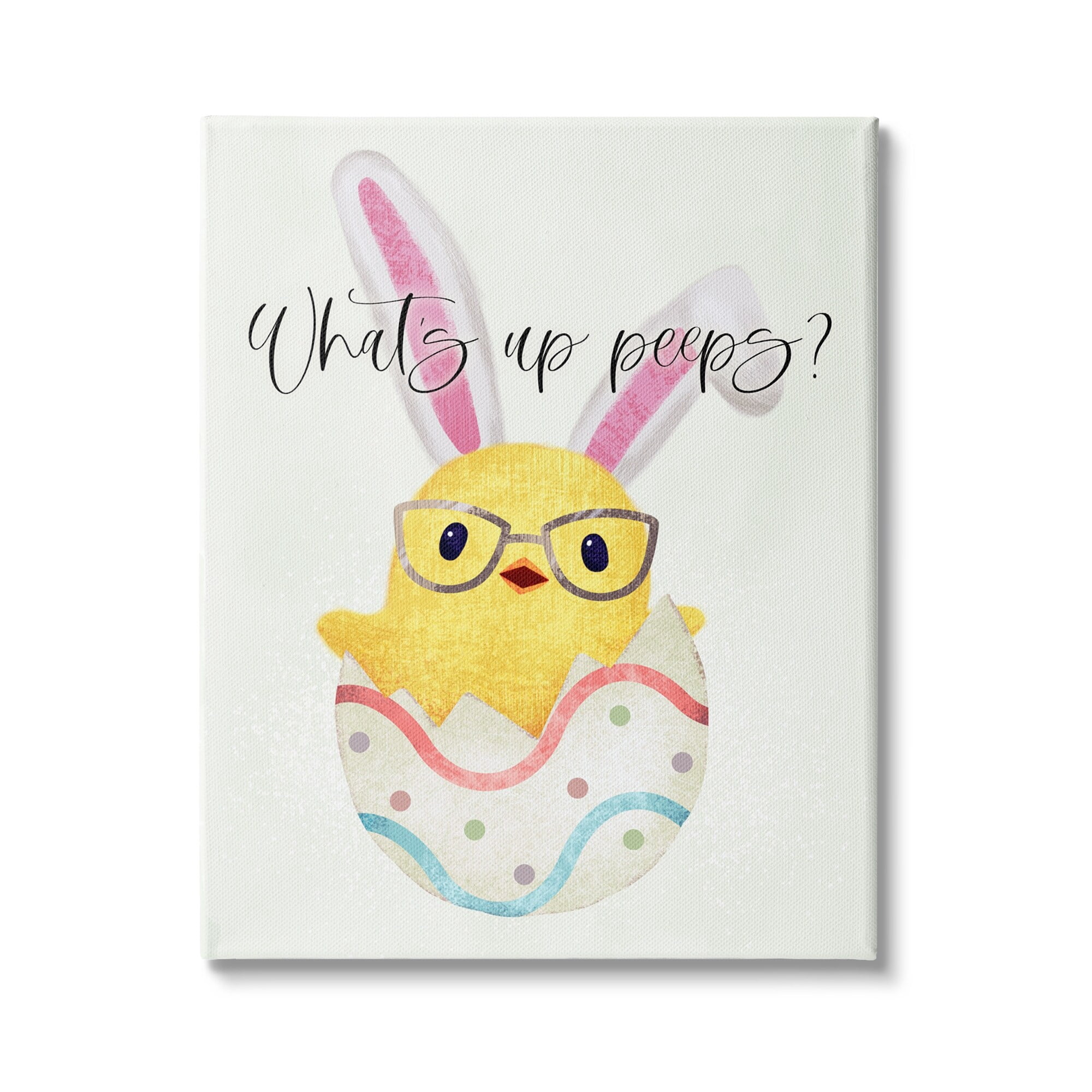 Stupell Industries What's Up Peeps Funny Easter Phrase Hatched Chick, 36 x 48,Design by Ziwei Li