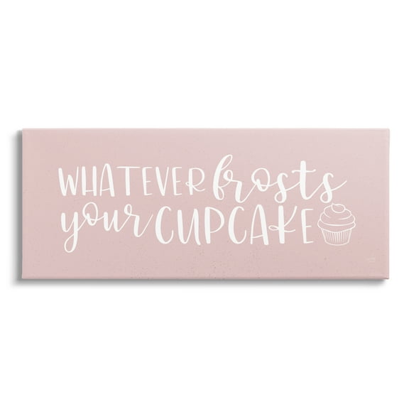 Stupell Industries Whatever Frosts Your Cupcake Silly Dessert Calligraphy Graphic Art Gallery Wrapped Canvas Print Wall Art, Design by Lux + Me Designs