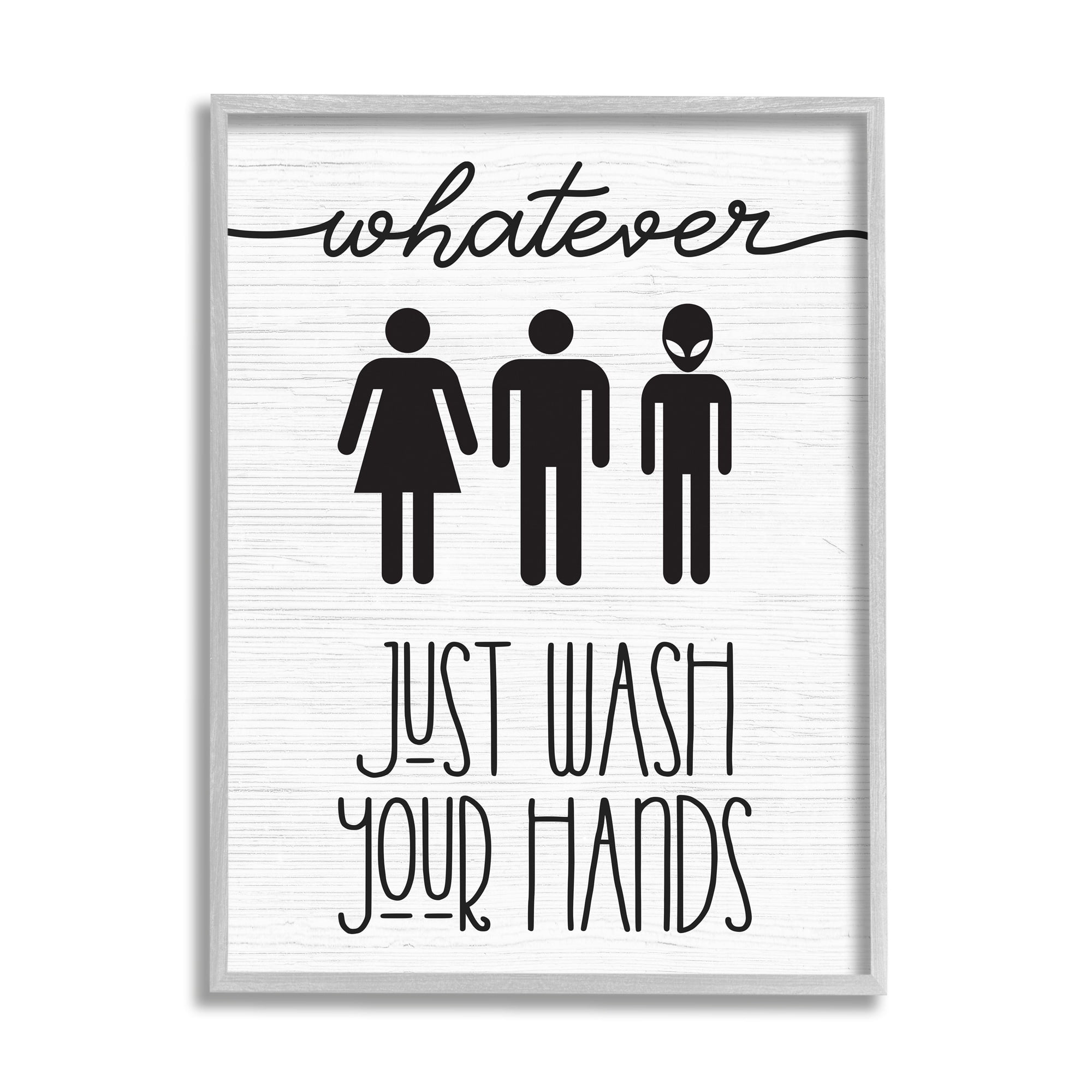 Stupell Industries Whatever Just Wash Your Hands Outer Space Alien, 16 x 20, Design by Daphne Polselli