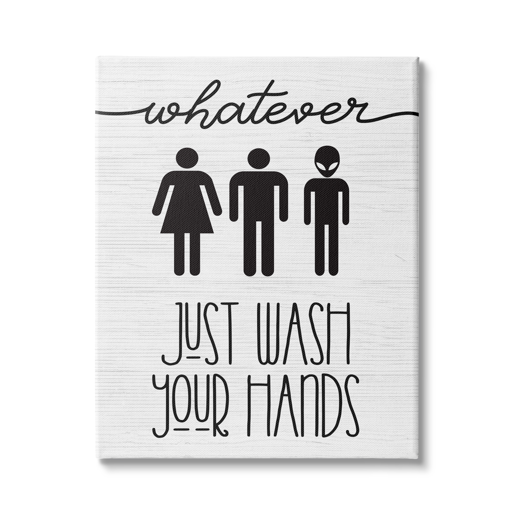 Stupell Industries Whatever Just Wash Your Hands Outer Space Alien, 36 x 48, Design by Daphne Polselli