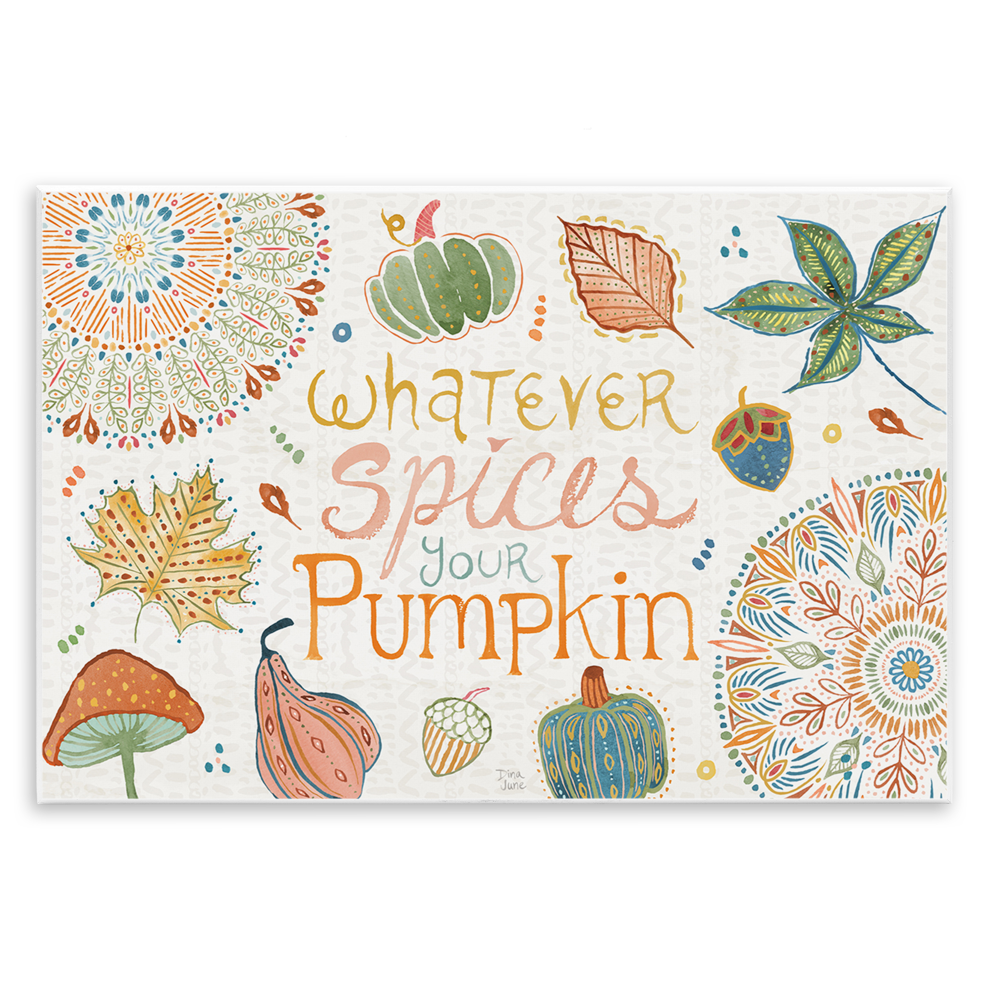Stupell Industries Whatever Spices Your Pumpkin Holiday Painting Unframed Art Prints Wall Art, 19 x 13