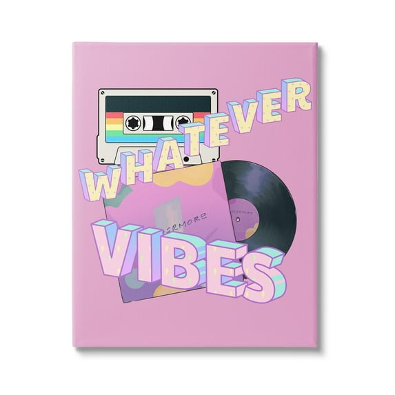 Stupell Industries Whatever Vibes Retro Cassette Religious Painting Gallery Wrapped Canvas Print Wall Art