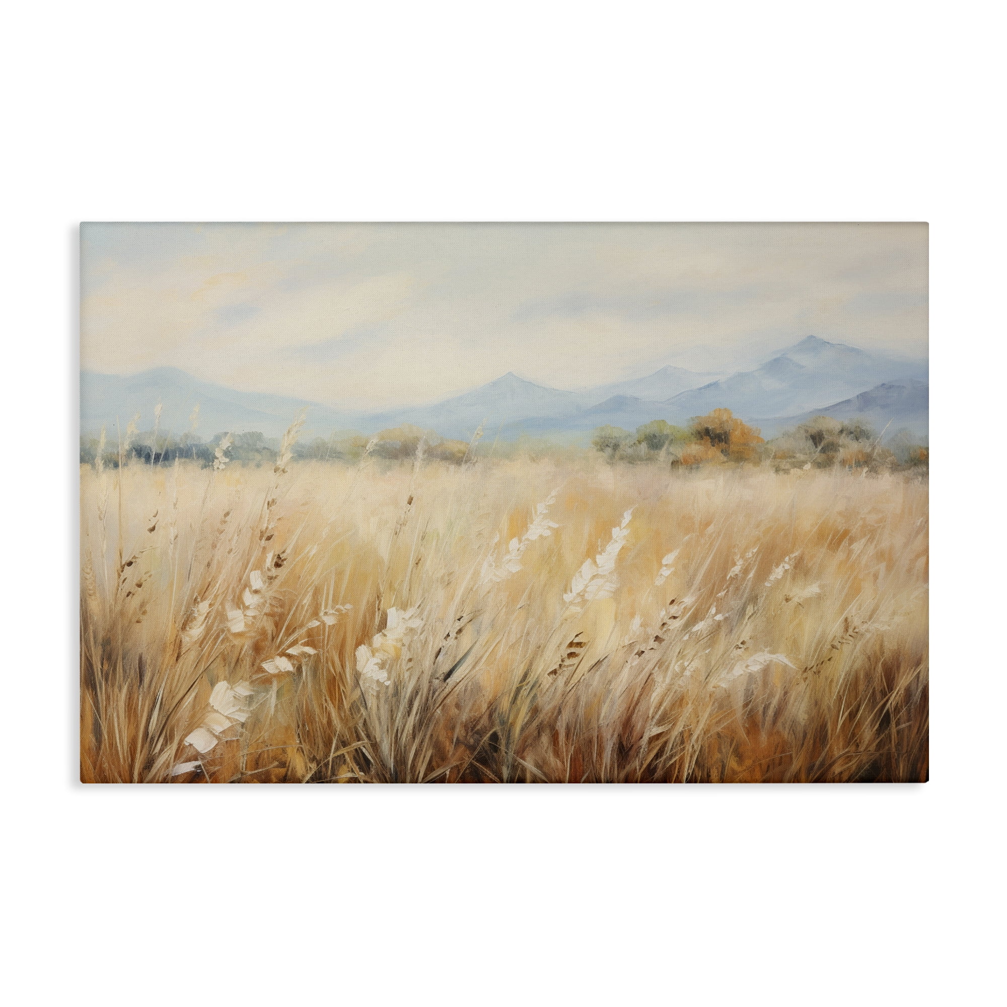 Stupell Industries Wheat Field Landscape Landscape & Nature Painting Wrapped Canvas Art Print Wall Art, 30 x 20