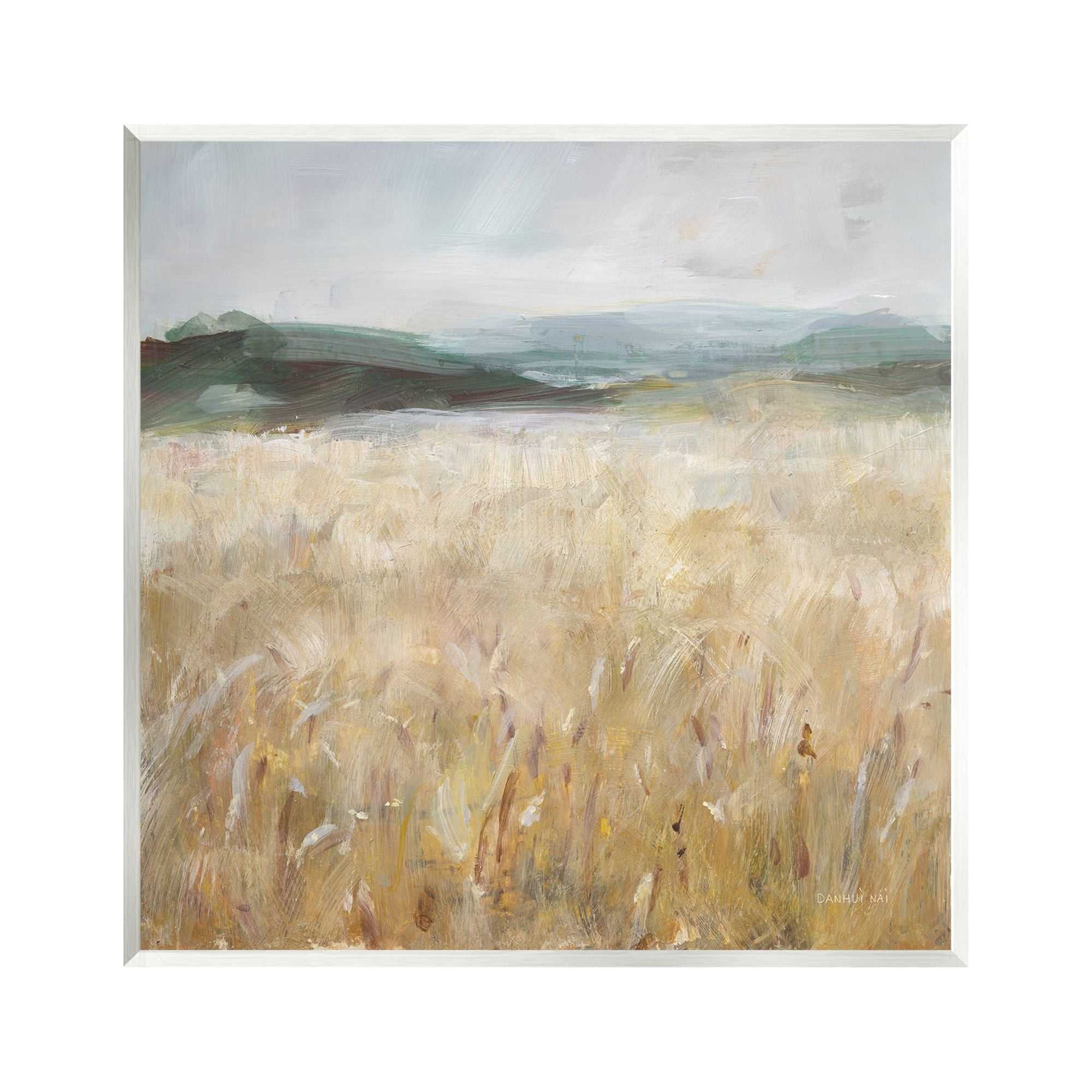 Stupell Industries Wheat Field Landscape Landscape Painting Unframed Art Print Wall Art, 12 x 12
