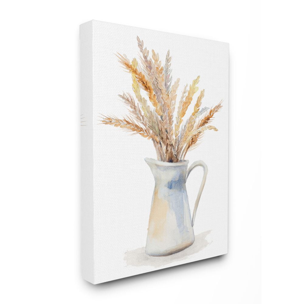 Stupell Industries Wheat In Jug Still Life Watercolor Painting Super Canvas Wall Art by Lanie Loreth