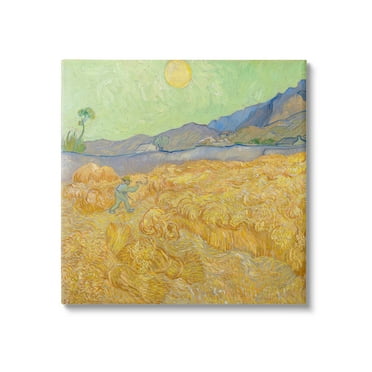 Stupell Industries Wheatefield with a Reaper Vincent van Gogh Classic Painting Painting Gallery Wrapped Canvas Print Wall Art, Design by one1000paintings