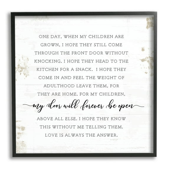 Stupell Industries When My Children Are Grown Text Homely Word Design, 24 x 24,Design by Jennifer Pugh