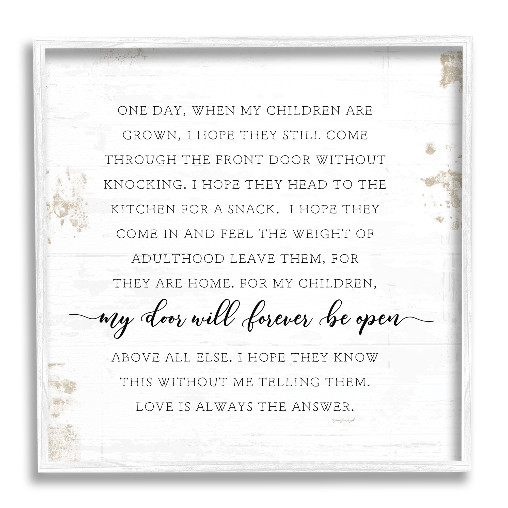 Stupell Industries When My Children Are Grown Text Homely Word Design, 24 x 24,Design by Jennifer Pugh