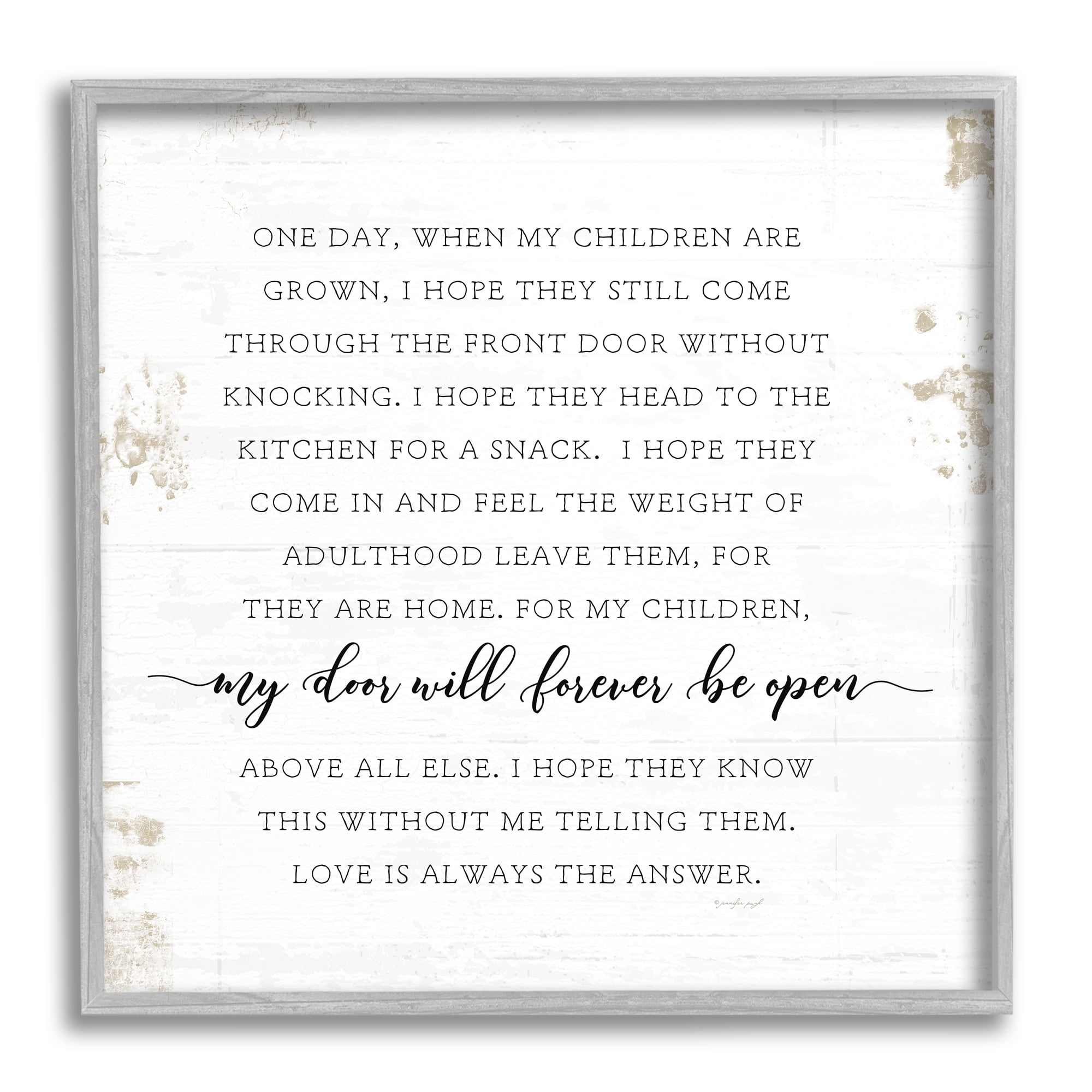 Stupell Industries When My Children Are Grown Text Homely Word Design, 24 x 24,Design by Jennifer Pugh