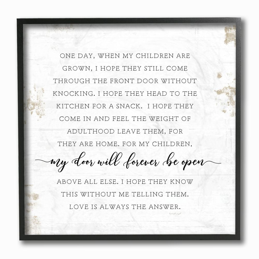 Stupell Industries When My Children Are Grown Text Homely Word Design Designed by Jennifer Pugh