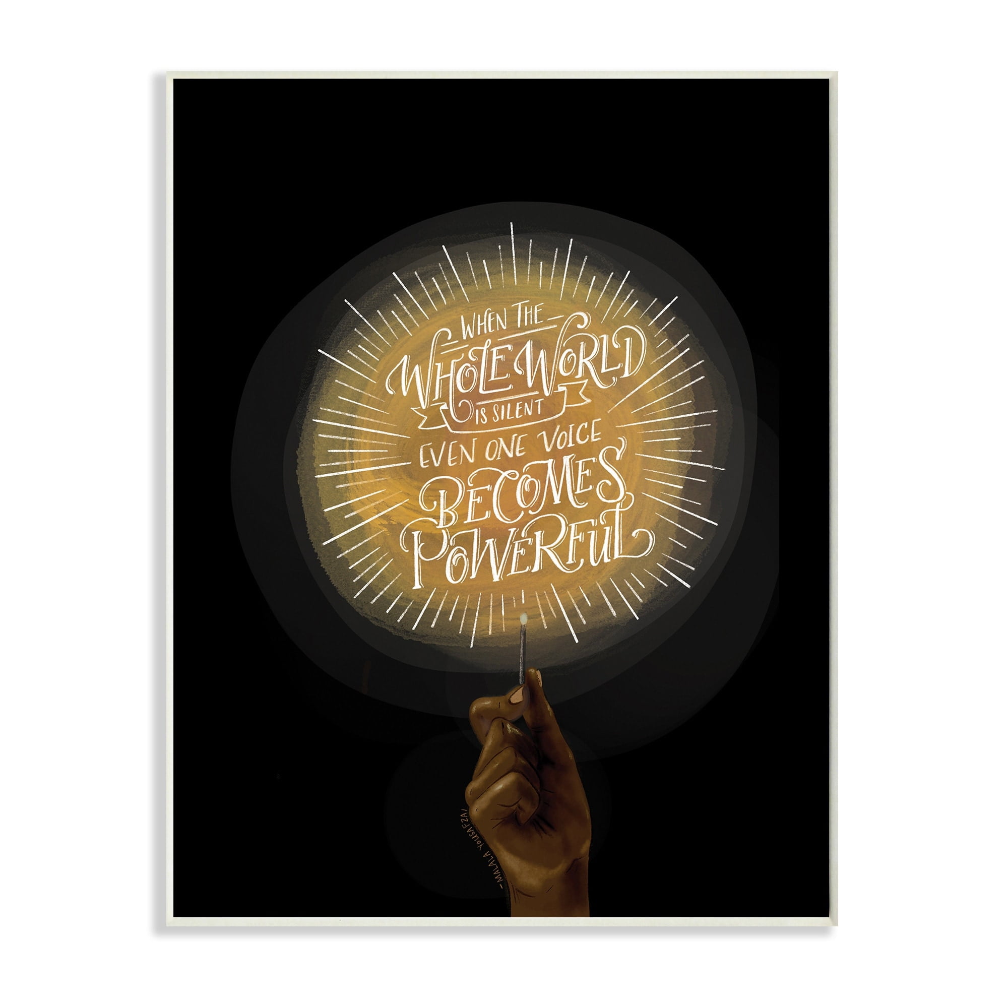 Stupell Industries When the World Is Silent Quote Lit Match Illustration Inspirational Painting Unframed Art Print Wall Art, 10 x 15