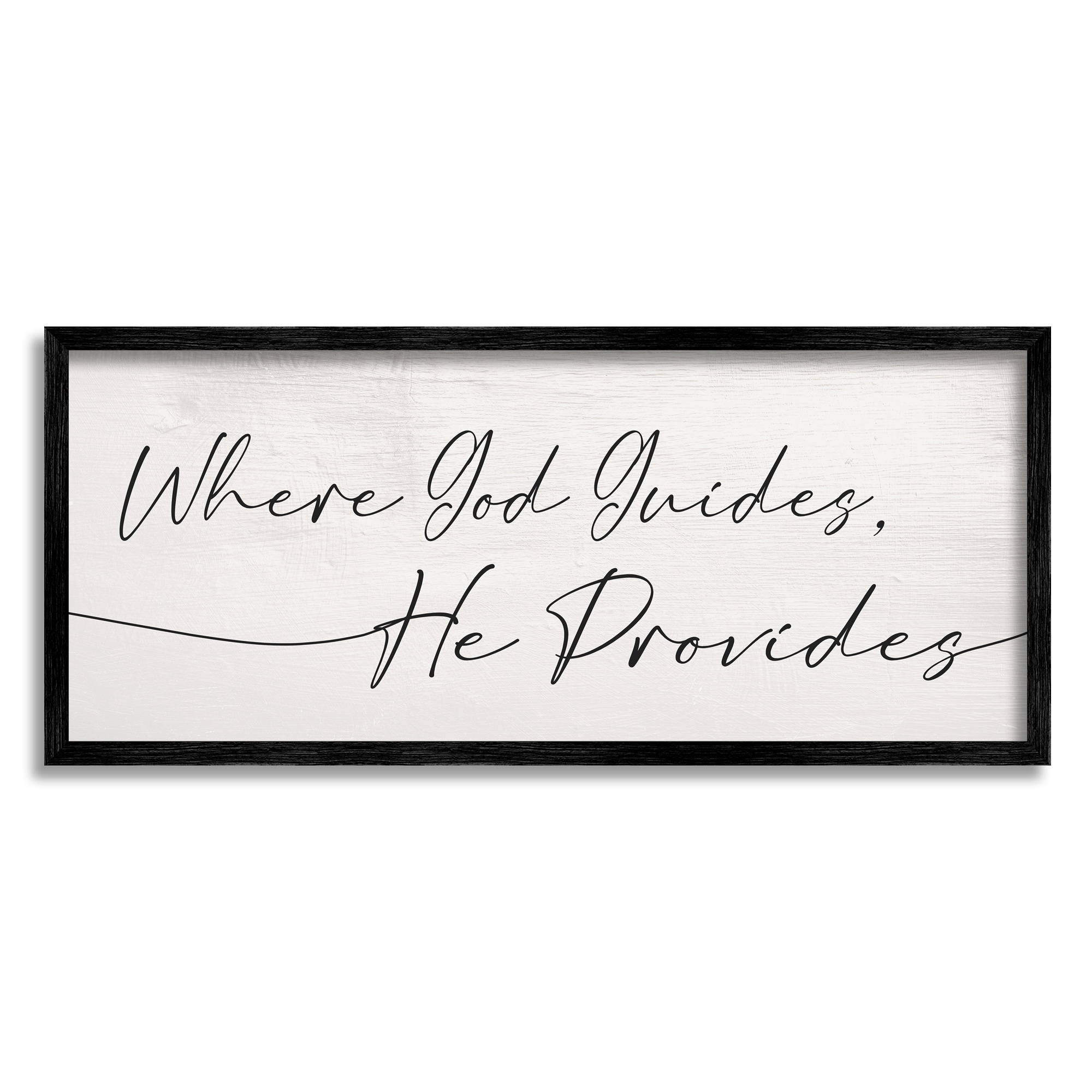 Stupell Industries Where God Guides He Provides Soft Spiritual Proverb, 10 x 24, Designed by Daphne Polselli