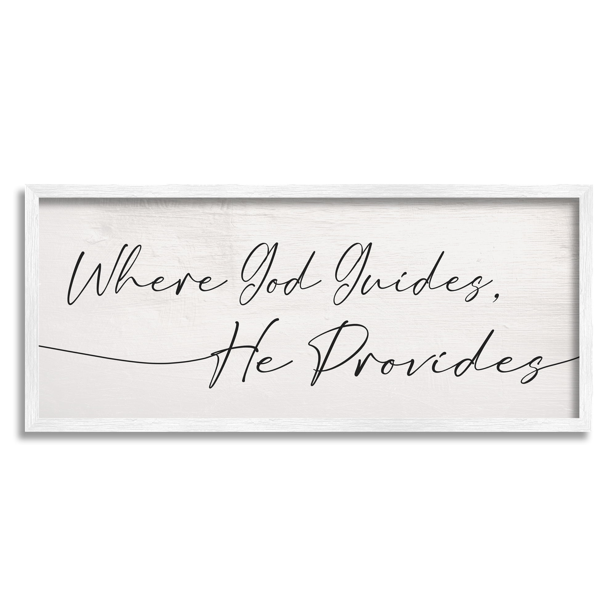Stupell Industries Where God Guides He Provides Soft Spiritual Proverb, 13 x 30, Designed by Daphne Polselli