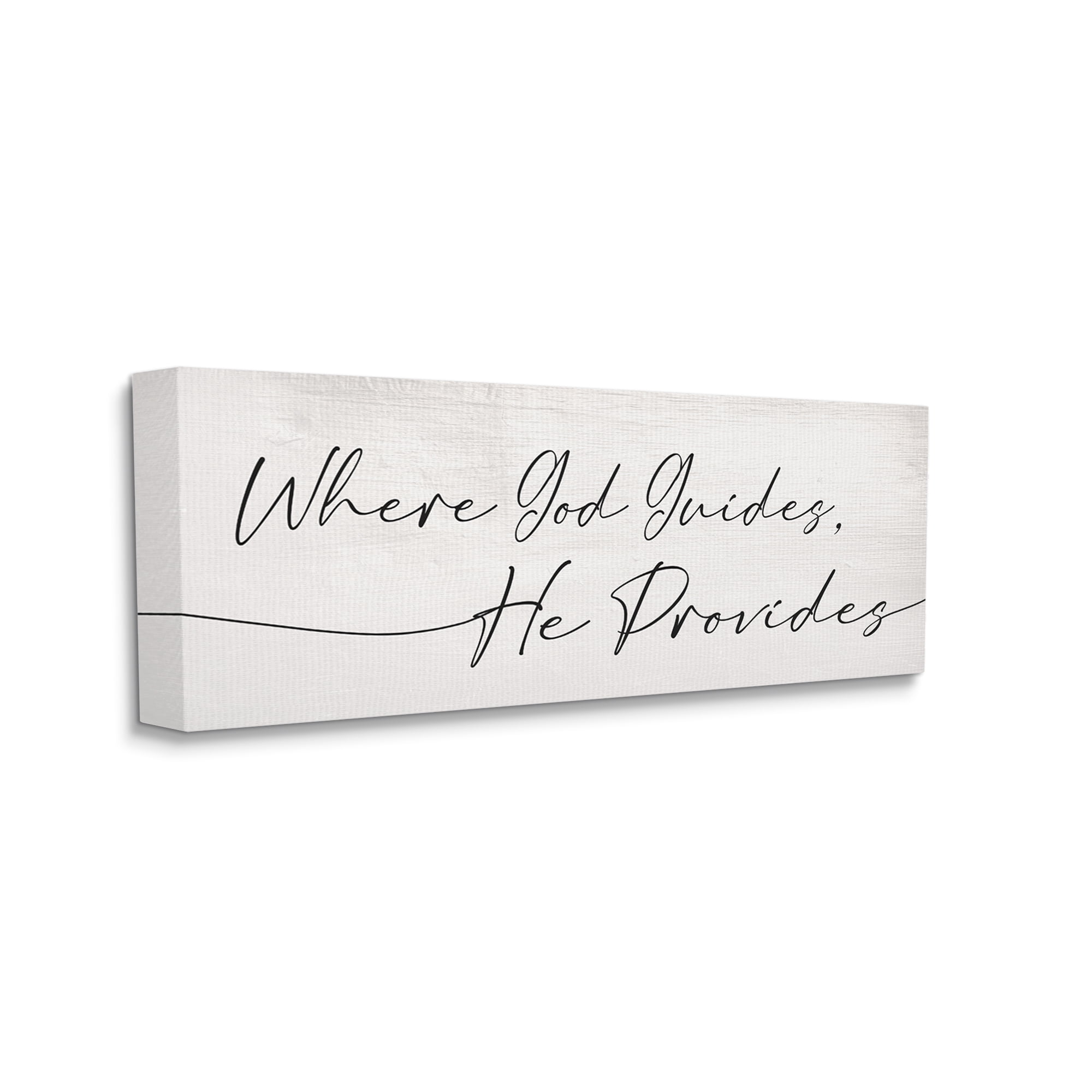 Stupell Industries Where God Guides He Provides Soft Spiritual Proverb, 17 x 40, Designed by Daphne Polselli