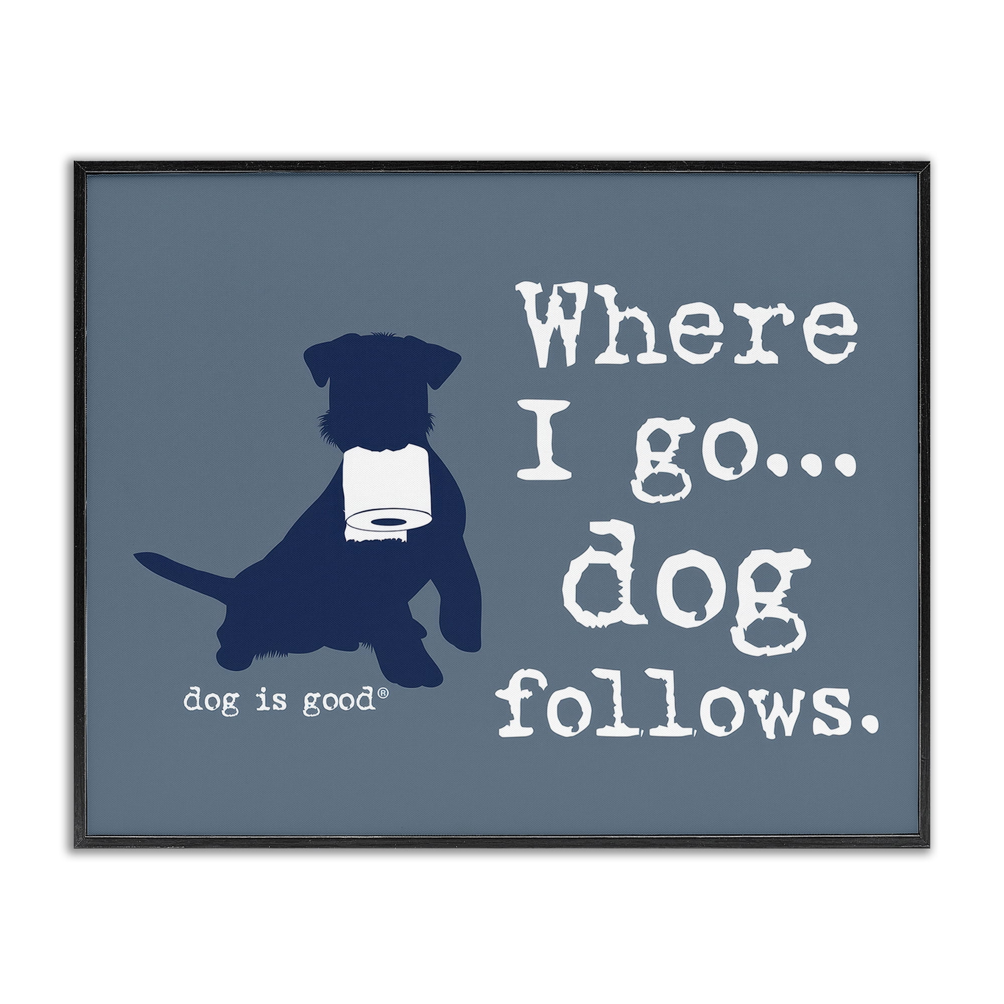 Stupell Industries Where I Go Dog Follows Animals Painting Black Framed Art Print Wall Art, 20 x 16