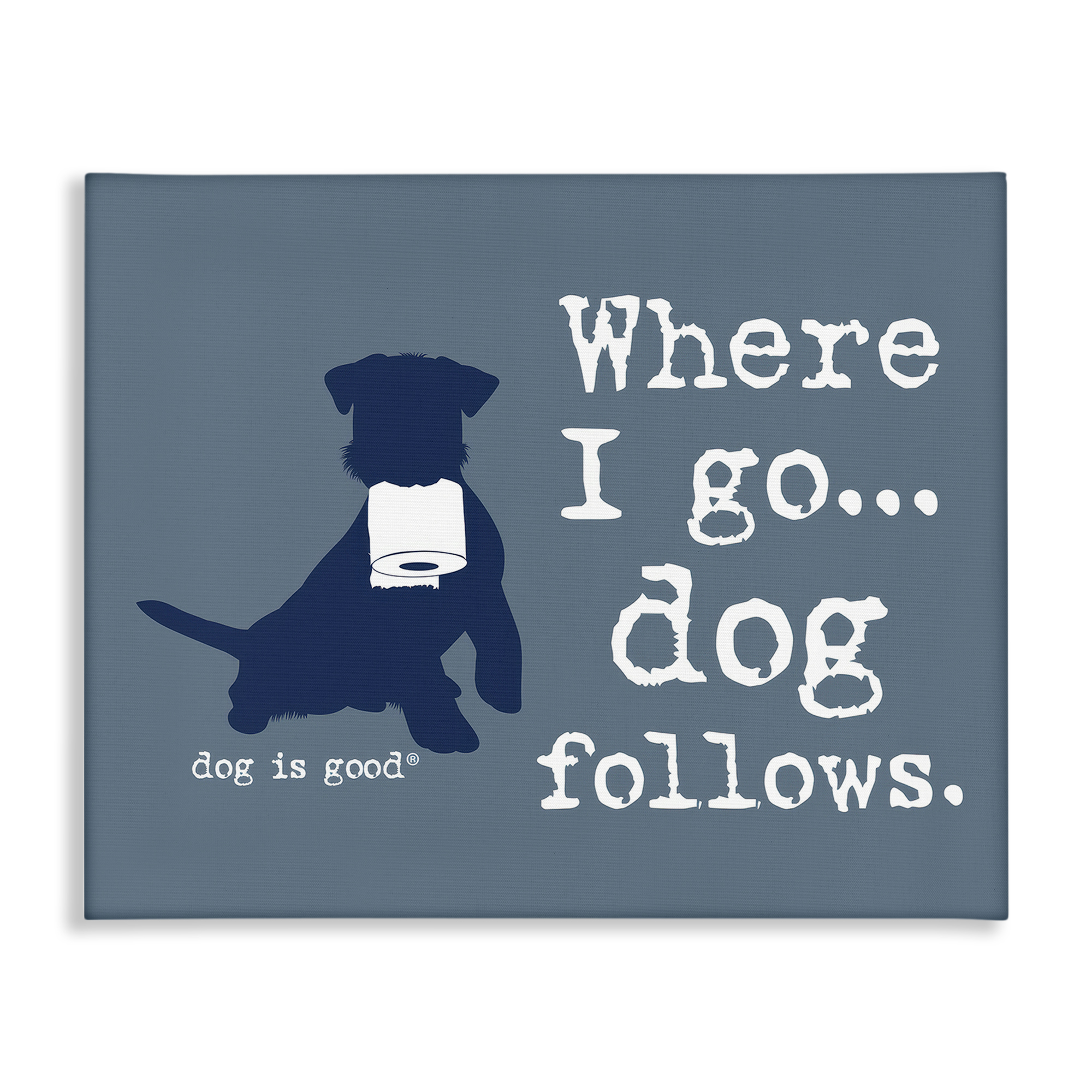 Stupell Industries Where I Go Dog Follows Animals Painting Wrapped Canvas Art Print Wall Art, 40 x 30
