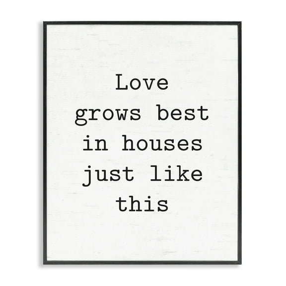 Stupell Industries Where Love Grows Best Text & Numbers Painting Black Framed Art Print Wall Art, 11 x 14