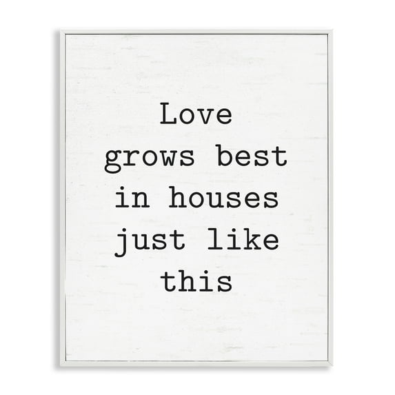 Stupell Industries Where Love Grows Best Text & Numbers Painting White Framed Art Print Wall Art, 11 x 14