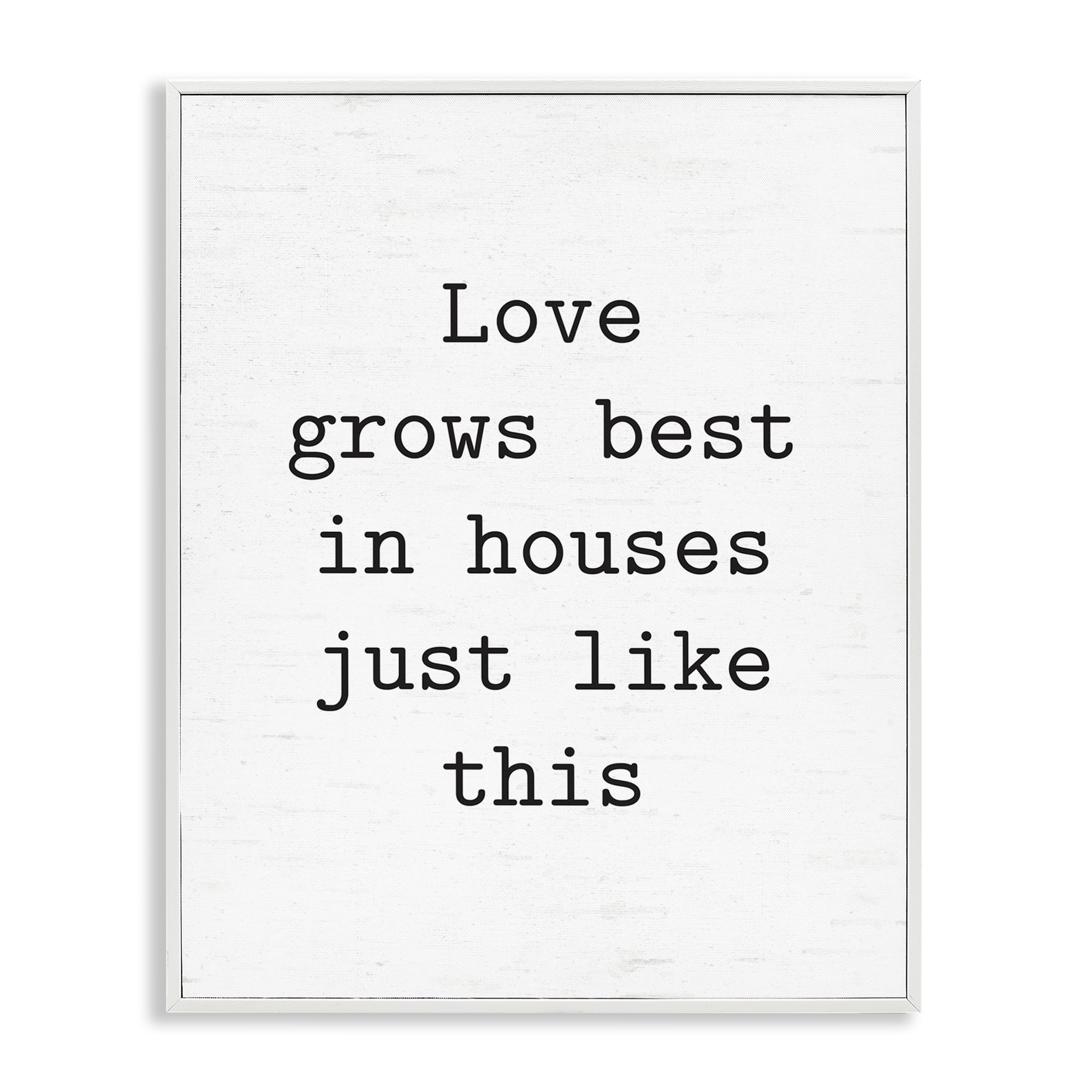 Stupell Industries Where Love Grows Best Text & Numbers Painting White Framed Art Print Wall Art, 16 x 20