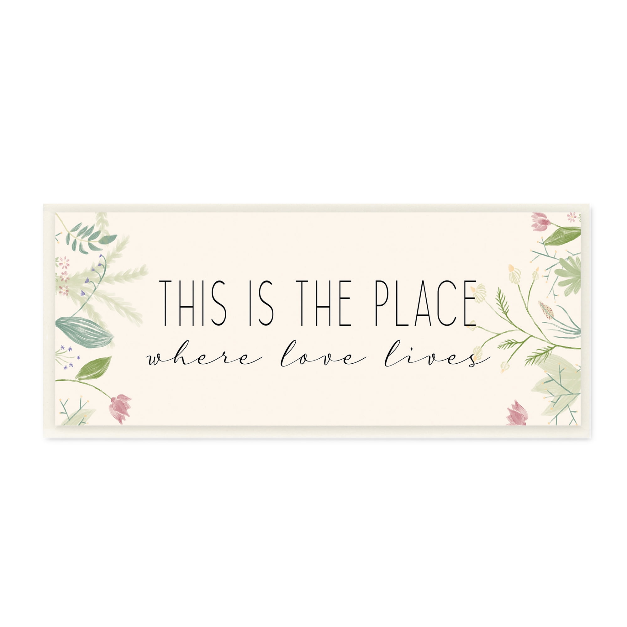 Stupell Industries Where Love Lives Phrase Quaint Floral Charm Wall Plaque by Kim Allen