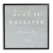 Stupell Industries Where Mom Is Phrase Inspirational Painting Black Framed Art Print Wall Art, 12 x 12